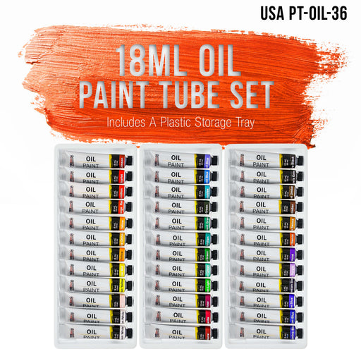 U.S. Art Supply Professional Oil Paint Set - 36 Vibrant Colors in 18ml Tubes for Canvas, Wood & Art Surfaces - Oil Based Paint for Artists, Adults & Students