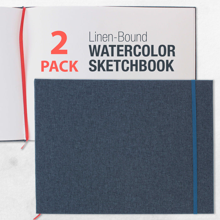 U.S. Art Supply 9 x 12 Watercolor Book, 2 Pack, 76 Sheets, 110 lb - — TCP  Global