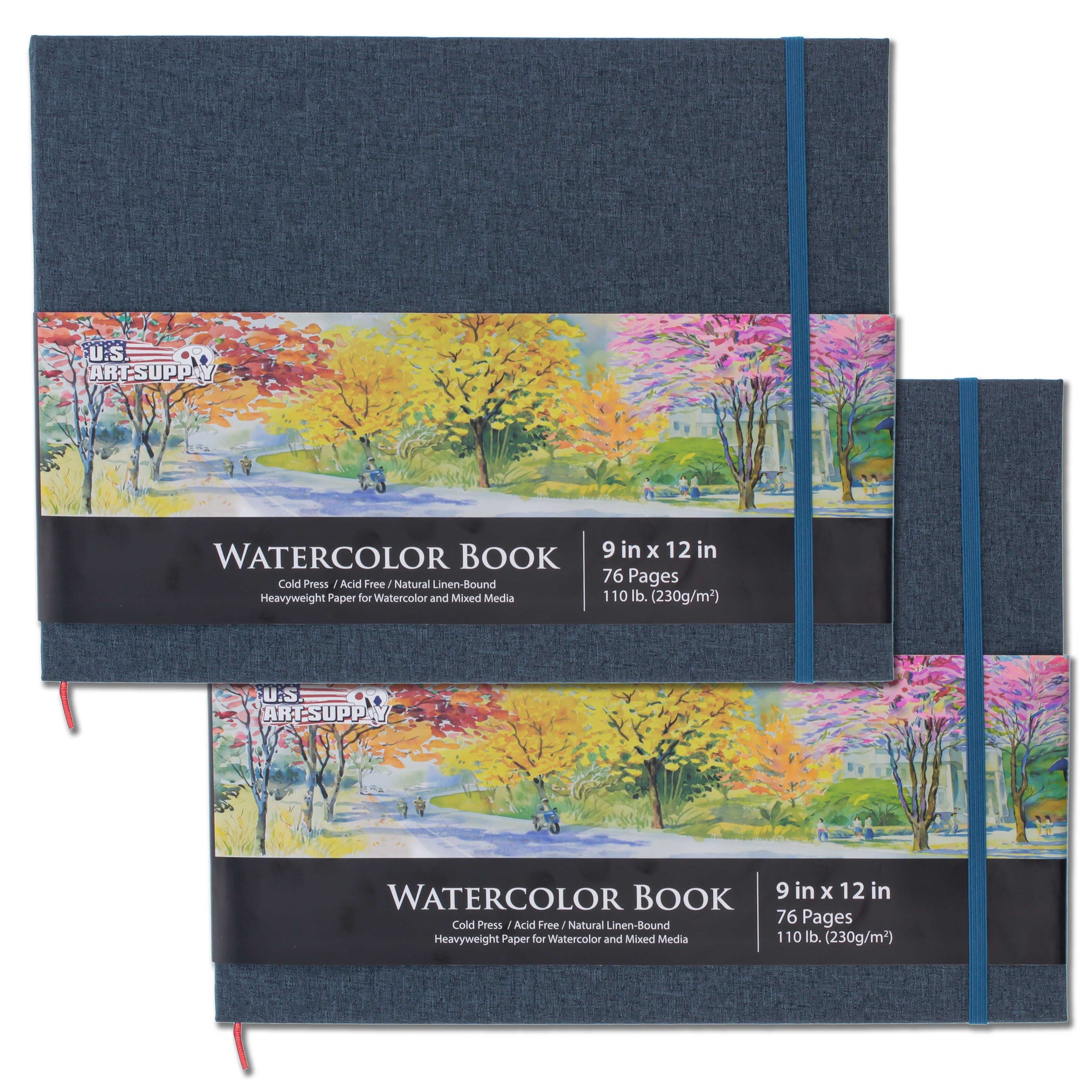 Watercolor Book, Gray Hardcover, 5 x 8, 76 Pages - Pack of 2