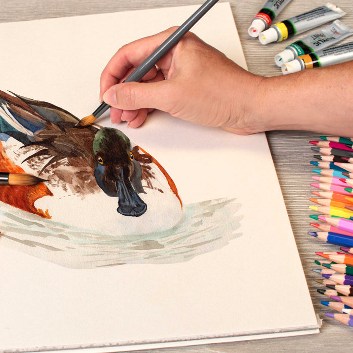 U.S. Art Supply 12" x 16" Premium Heavyweight Watercolor Paper Pad, Pack of 2 (12 Sheets Each), 140lb (300gsm) - Cold Pressed, Acid-Free, Wet, Water Color Paper - For Artists, Students