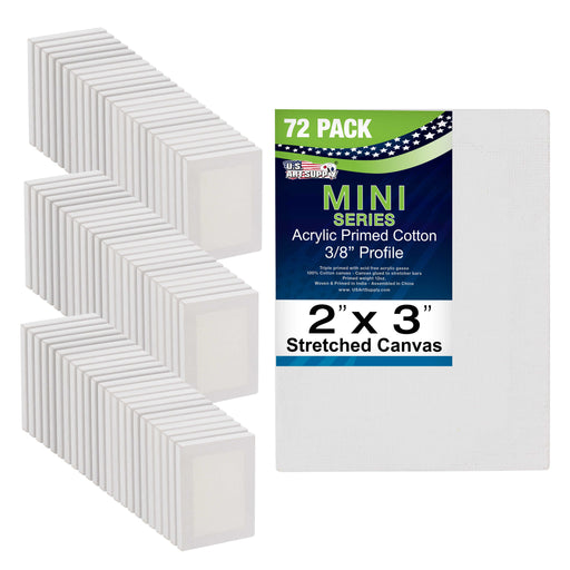 2" x 3" Mini Professional Primed Stretched Canvas 72-Pack