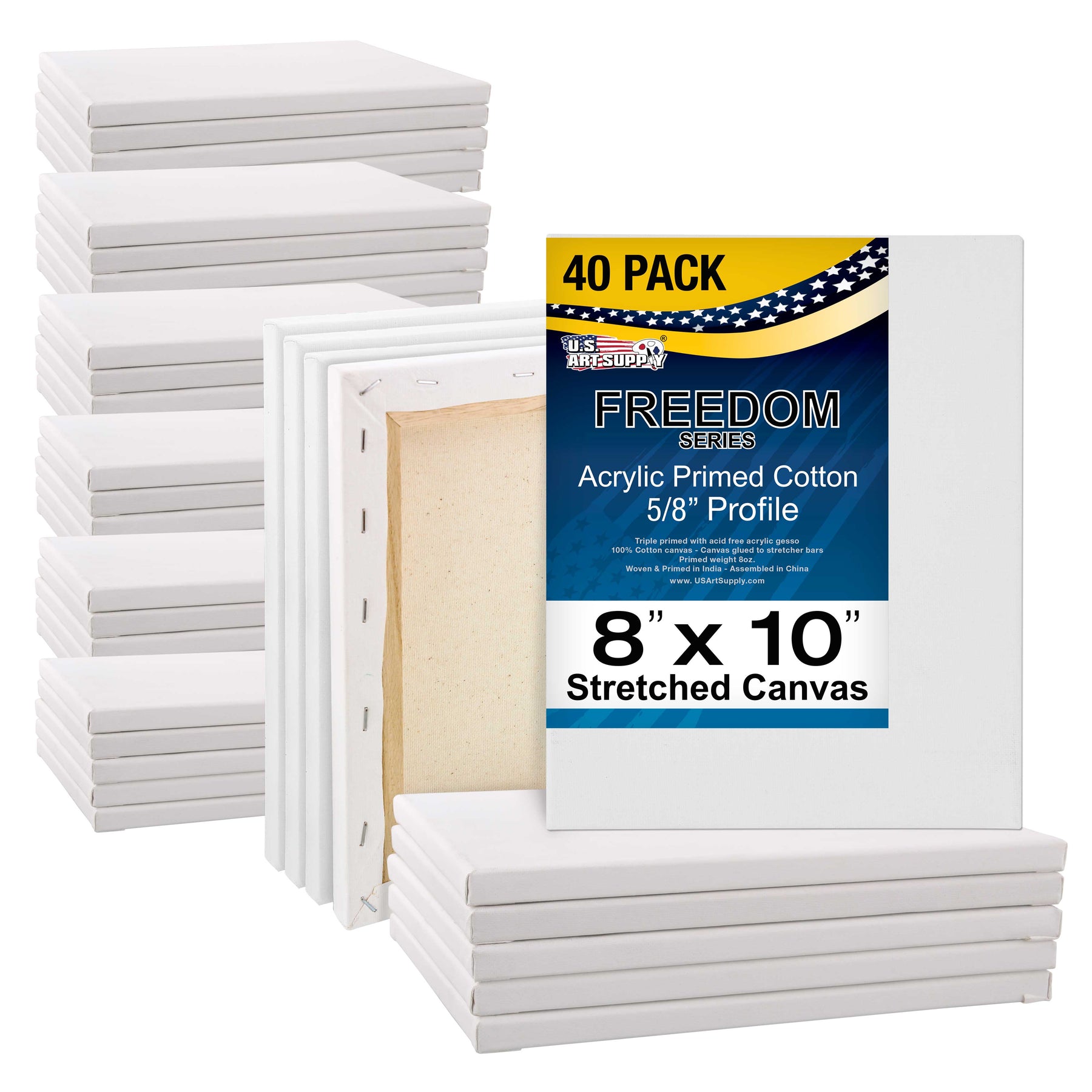 30 x 40 inch Stretched Canvas 12-Ounce Triple Primed, 3-Pack