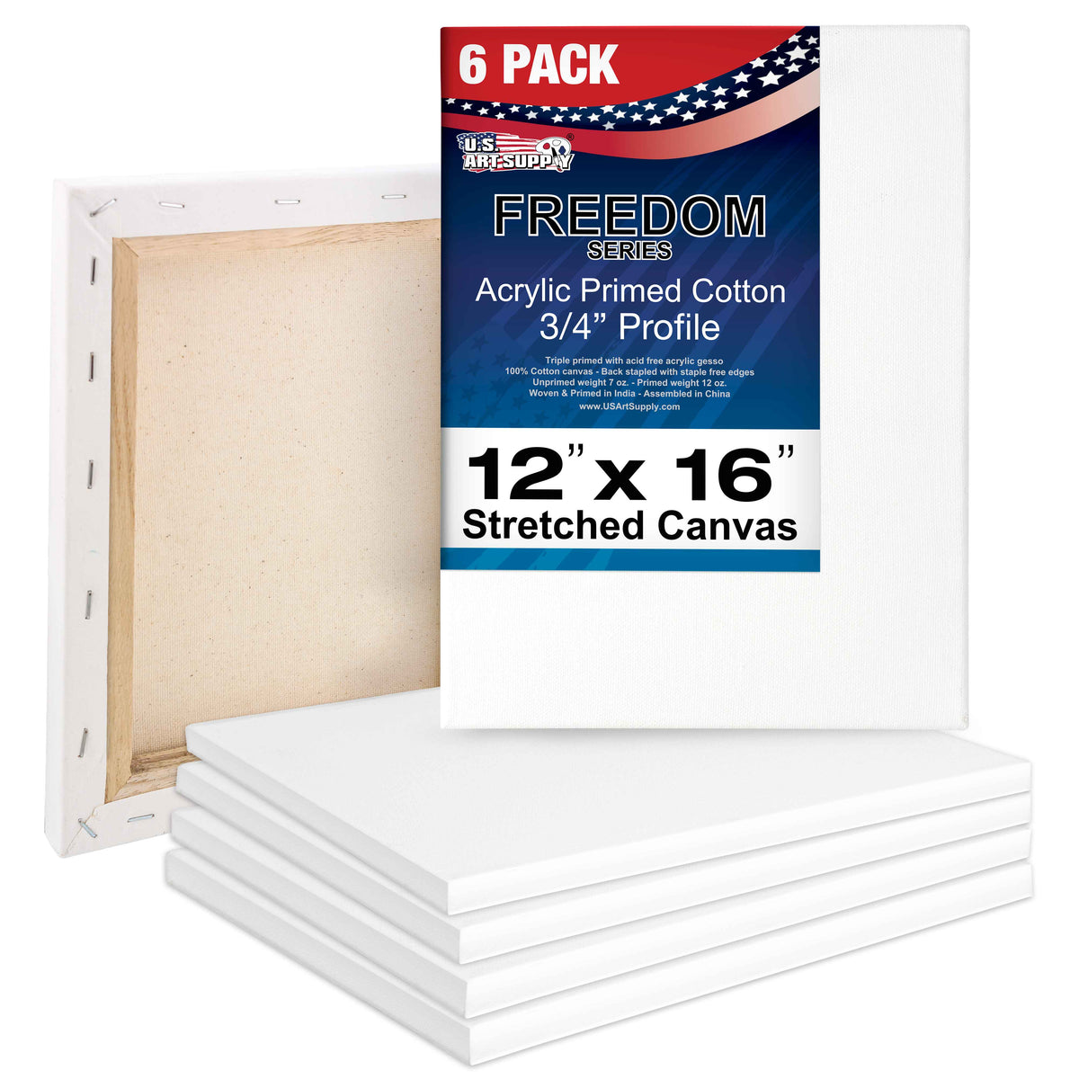Stretched Canvas 12X16 6-Pack U.S. Art Supply — TCP Global