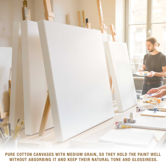 Kurtzy Blank Canvas (Pack of 2) - 36 x 48 inches (90 x 120 cm) - Extra Large Pre-stretched Canvas Panels with Wooden Wedges - Suitable for Acrylic and Oil Painting Also Kurtzy Blank Canvas (Pack of 2) - 36 x 48 inches (90 x 120 cm) - Extra Large Pre-stretched Canvas Panels with Wooden Wedges - Suitable for Acrylic and Oil Painting Also