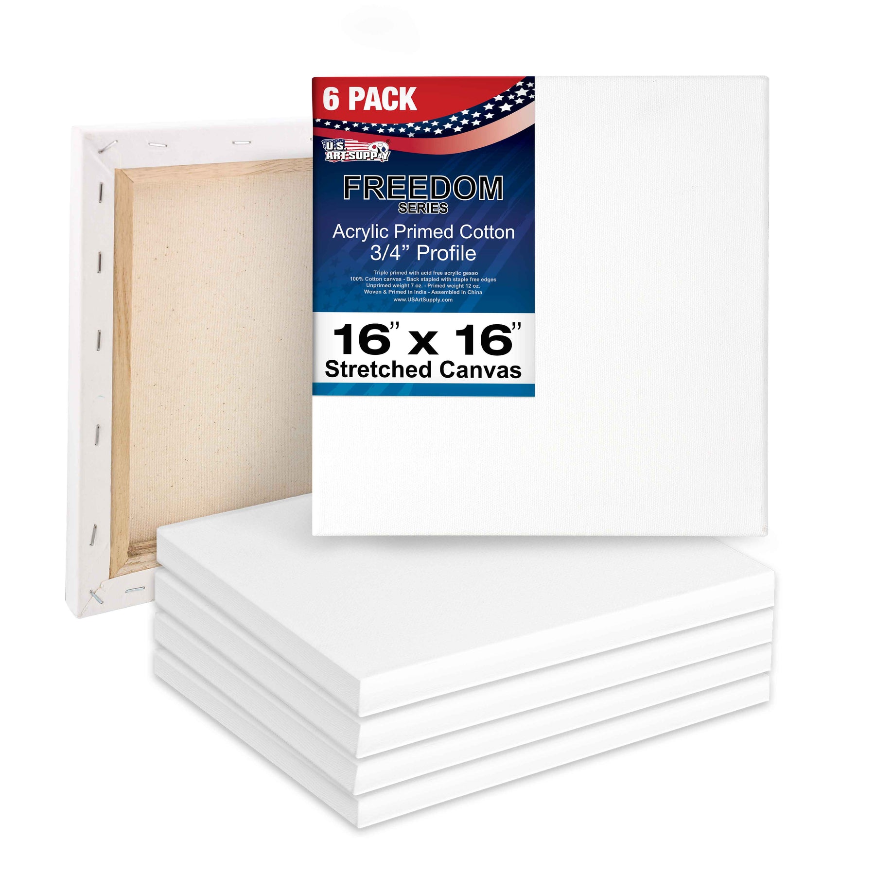 Stretched Canvas 16X16 6-Pack Us Art Supply — TCP Global