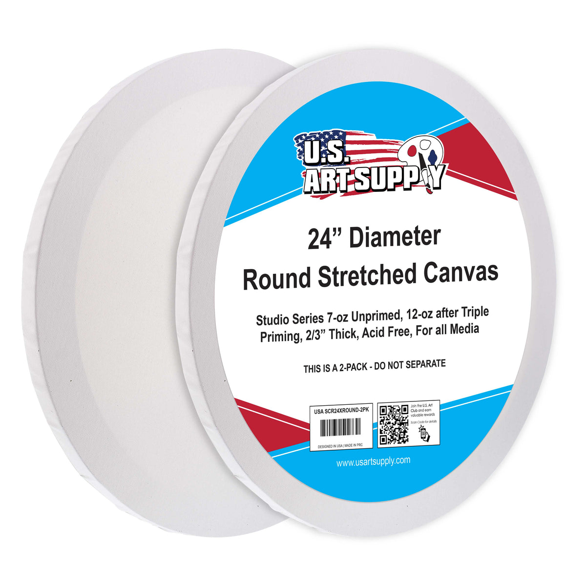 24 Inch Diameter Round 12 Ounce Primed Gesso Professional Quality