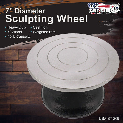 7" Diameter Sculpting Wheel- Heavy Duty All Metal Construction & Turntable with Ball Bearings