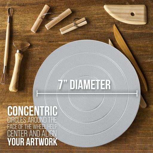 7" Diameter Sculpting Wheel- Heavy Duty All Metal Construction & Turntable with Ball Bearings