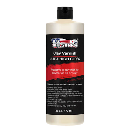 16 oz High Gloss Clear Acrylic Topcoat & Air Dry Clay Varnish - Acrylic Painting Protectant, Air Dry Clay Glaze for Polymer Clays, Ceramics, Pouring Paint Artworks and Sculptures