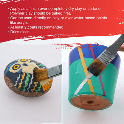 16 oz High Gloss Clear Acrylic Topcoat & Air Dry Clay Varnish - Acrylic Painting Protectant, Air Dry Clay Glaze for Polymer Clays, Ceramics, Pouring Paint Artworks and Sculptures