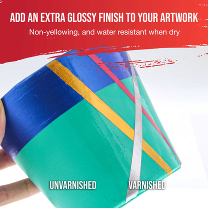 16 oz High Gloss Clear Acrylic Topcoat & Air Dry Clay Varnish - Acrylic Painting Protectant, Air Dry Clay Glaze for Polymer Clays, Ceramics, Pouring Paint Artworks and Sculptures