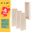 4" x 12" Birch Wood Paint Pouring Panel Boards, Gallery 1-1/2" Deep Cradle (4 Pack) - Artist Depth Wooden Wall Canvases - Painting, Acrylic, Oil