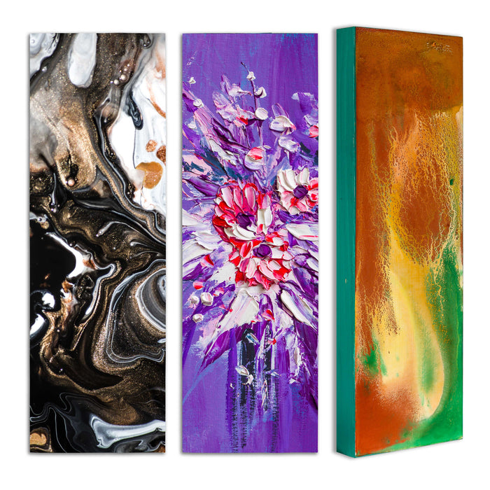 12" x 48" Birch Wood Paint Pouring Panel Boards, Gallery 1-1/2" Deep Cradle (2 Pack) - Artist Depth Wooden Wall Canvases - Painting, Acrylic, Oil