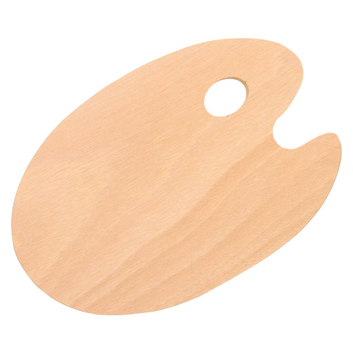 U.S. Art Supply 8" x 12" Large Wooden Oval-Shaped Artist Painting Palette with Thumb Hole, Wood Paint Mixing Tray, Acrylic, Oil, Watercolor - Students