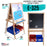 Children's Cardiff Double-Sided Art Activity Easel with Chalkboard, Dry Erase Board, Paper Roll, 6 No-Spill Cups, 2 Storage Bins, 2 Trays - Kids Paint