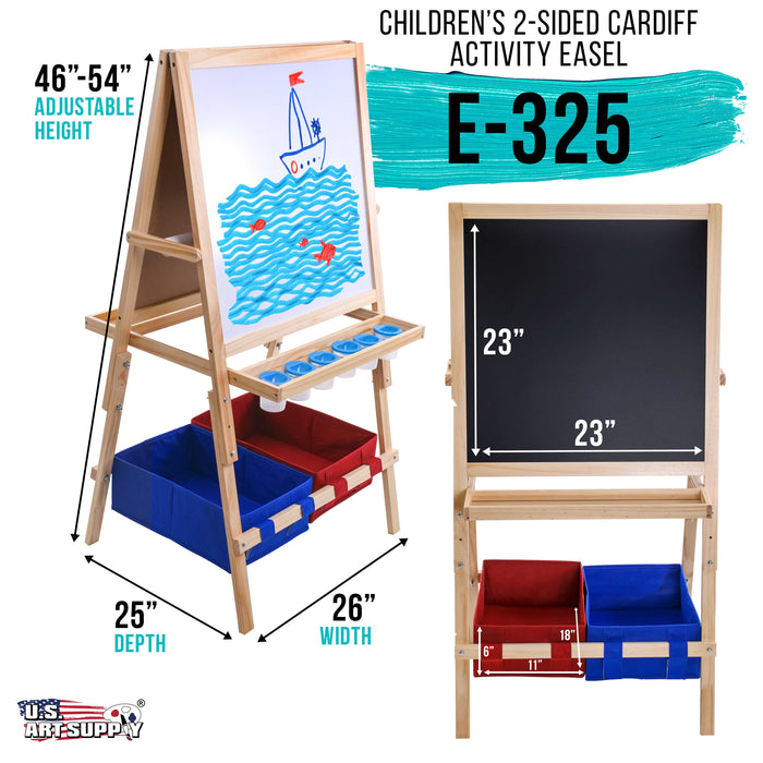 Wooden Kids Easel,Art Easel with Paper Roll Double-Sided