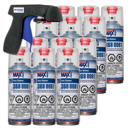 Spraymax 2K Clear Coat Aerosol Spray Cans - 12 Pack - High Gloss Automotive Clear Coat for Car Repair and New Paint Jobs - Two Stage Clear Coat