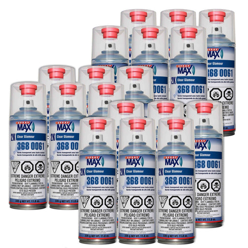 Spraymax 2K Clear Coat Aerosol Spray Cans - 18 Pack - High Gloss Automotive