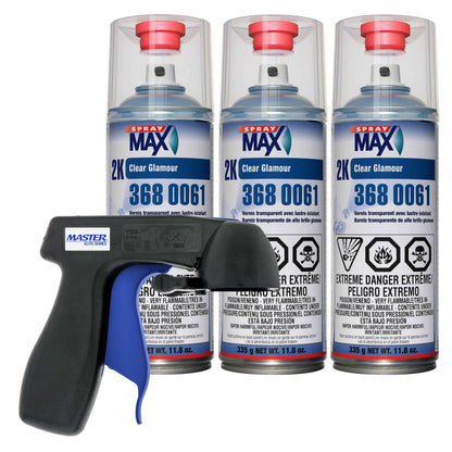 Spraymax 2K Clear Coat Aerosol Spray Cans - 3 Pack - High Gloss Automotive Clear Coat for Car Repair and New Paint Jobs - Two Stage Clear Coat