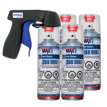 Spraymax 2K Clear Coat Aerosol Spray Cans - 4 Pack - High Gloss Automotive Clear Coat for Car Repair and New Paint Jobs - Two Stage Clear Coat