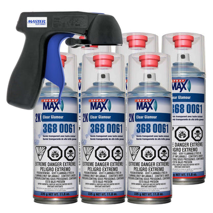Spraymax 2K Clear Coat Aerosol Spray Cans - 6 Pack - High Gloss Automotive Clear Coat for Car Repair and New Paint Jobs - Two Stage Clear Coat