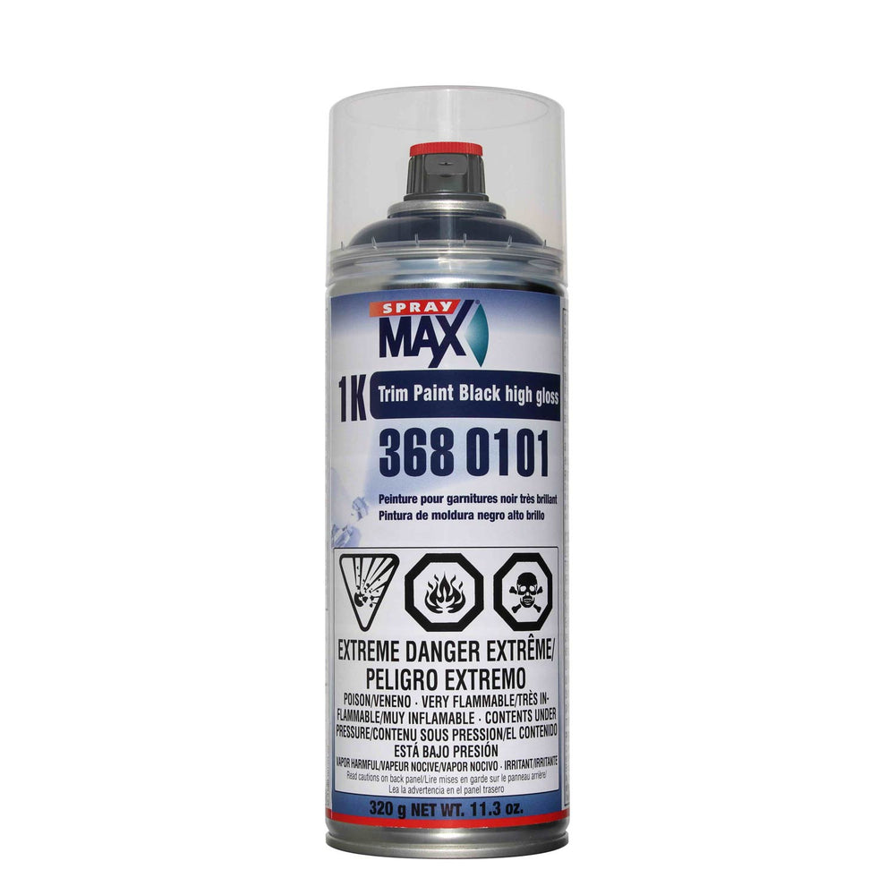 SprayMax 1K Trim Paint Black High Gloss, Aerosol, 11.3oz