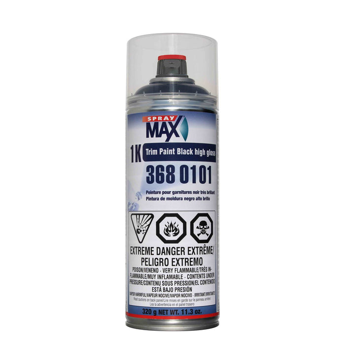 SprayMax 1K Trim Paint Black High Gloss, Aerosol, 11.3oz