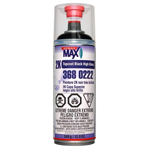 SprayMax 2K Topcoat Black High Gloss - Aerosol, 12oz