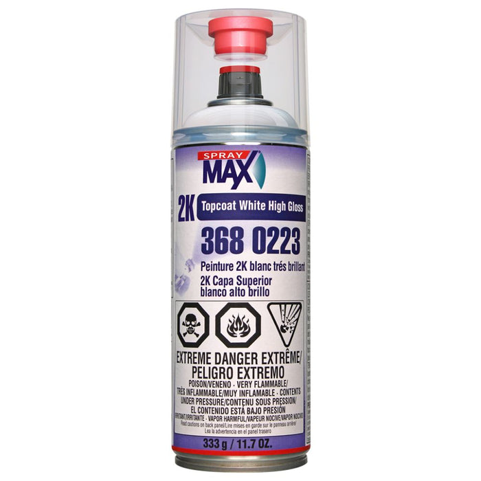 SprayMax 2K Topcoat White High Gloss - Aerosol, 11.7oz