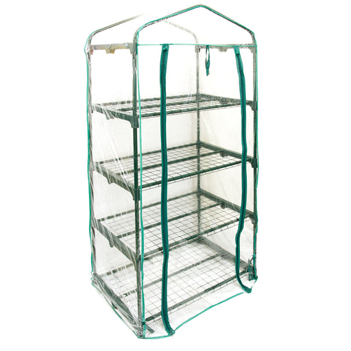 Premium 4 Tier Greenhouse, 27" Long x 19" Wide x 63" High - Grow Seeds & Seedlings, Tend Potted Plants