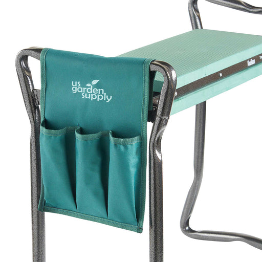 Foldable Garden Kneeler and Seat with EVA Foam Knee & Seat Pad and 2 Tool Pouches