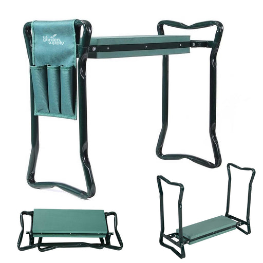 Foldable Garden Kneeler and Seat with EVA Foam Knee & Seat Pad and 2 Tool Pouches