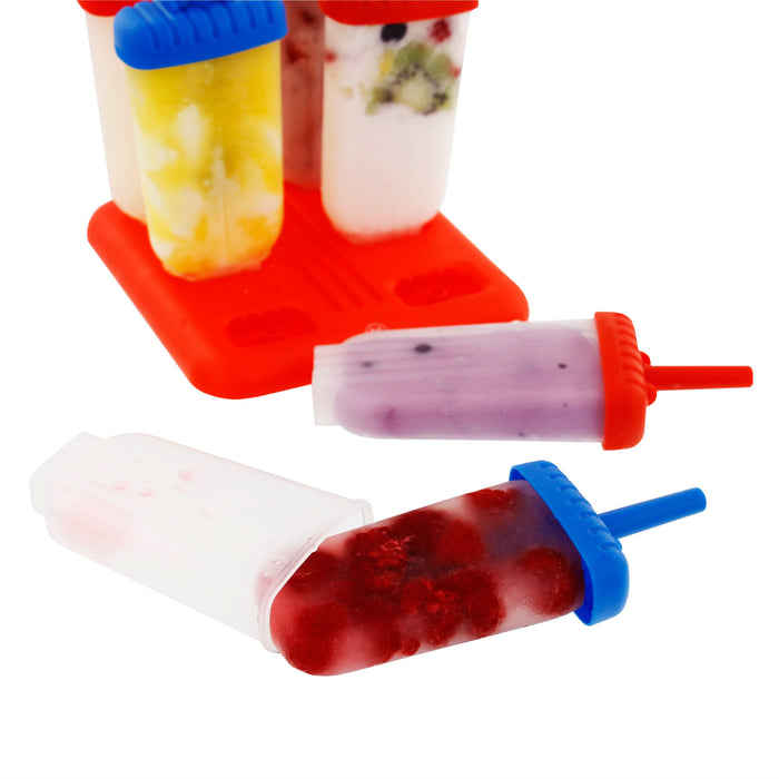 U.S. Kitchen Supply® Jumbo Set of 18 Classic Ice Pop Molds - Sets of 6 Red, 6 White & 6 Blue