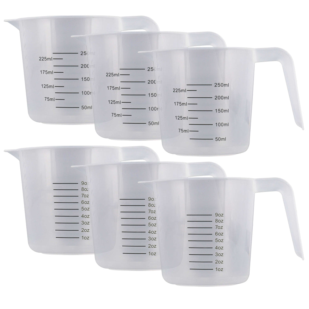 6 - 8 oz (250 ml) Plastic Graduated Measuring Cups, Kitchen, Ounce, ML —  TCP Global