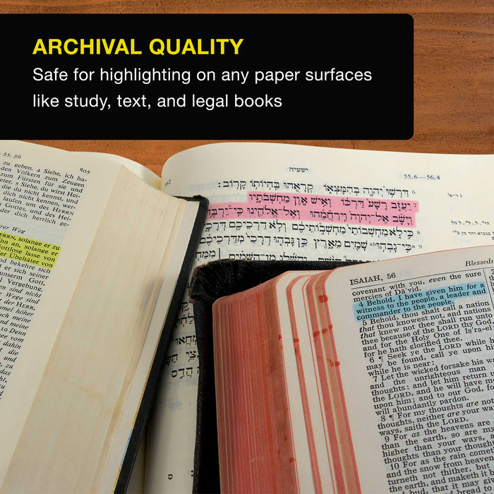 U.S. Office Supply Bible Safe Highlighter Set of 12, 6 Neon Yellow Highlight Colors & 6 Additional Colors, Dry Bible Highlighters No Bleed, Fade or Smear, Safe Gel Markers, Accessories, Study Guide
