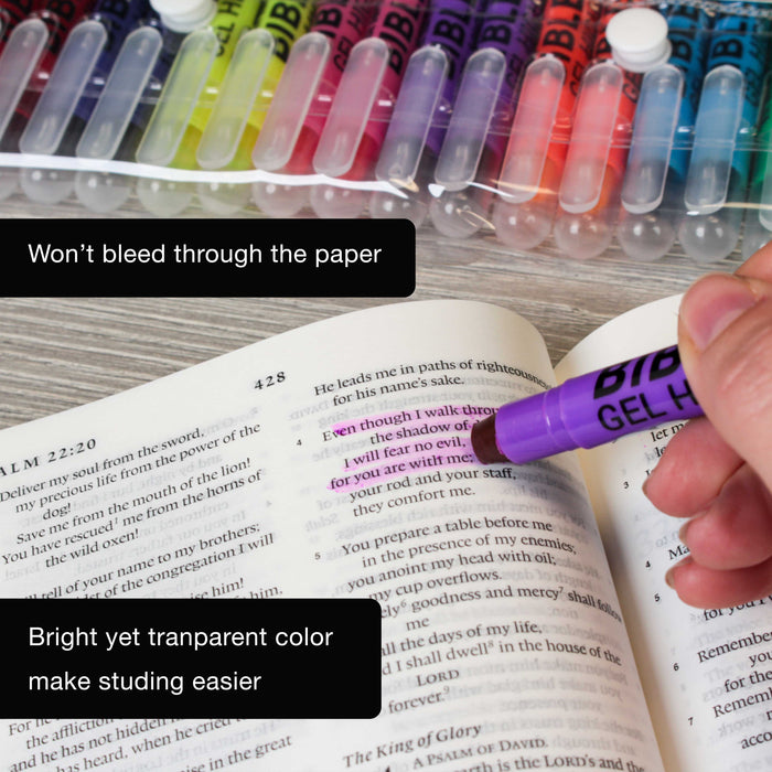 U.S. Office Supply Bible Safe Highlighter Set of 12, 6 Neon Yellow Highlight Colors & 6 Additional Colors, Dry Bible Highlighters No Bleed, Fade or Smear, Safe Gel Markers, Accessories, Study Guide