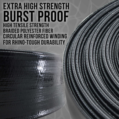 Pool Backwash Hose 1 1/2 Inch Diameter x 25 Feet - Discharge Hose for Pump, Sand Filter & Sump Pump Hoses - Burst Resistant Lay Flat Drainage Hoses for Inground & Above Ground Pools