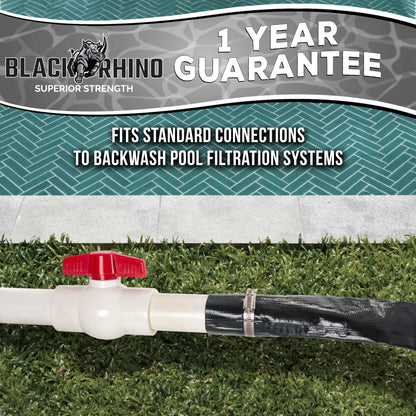 Pool Backwash Hose 1 1/2 Inch Diameter x 25 Feet - Discharge Hose for Pump, Sand Filter & Sump Pump Hoses - Burst Resistant Lay Flat Drainage Hoses for Inground & Above Ground Pools