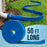 1-1/2" x 50' Heavy Duty Blue Swimming Pool Backwash Hose with Hose Clamp