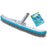 Professional 18" Stainless Steel Pool Algae Brush with Heavy Duty Aluminum Handle, EZ Clips - Durable Wire Bristles, Scrub & Remove Rust Stains Debris