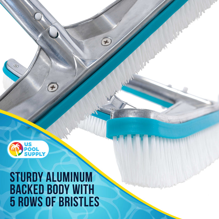 20 Flexible Floor & Wall Pool Brush Polished Aluminum Ez Clip