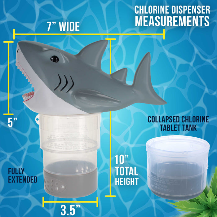 U.S. Pool Supply Open Jaws Great White Shark Floating Pool Chlorine Di ...