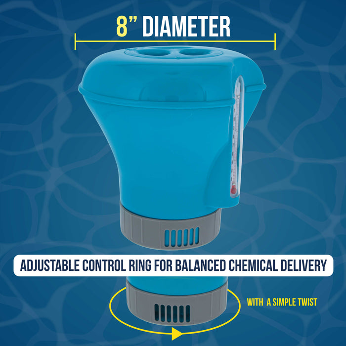 U.S. Pool Supply Pool Chlorine Floater Dispenser with Thermometer - 8 —  TCP Global