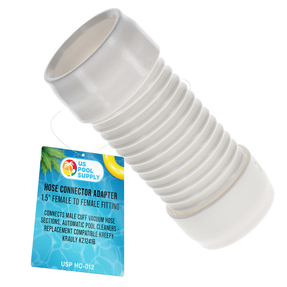 Hose Connector Adapter, 1.5" Female to Female Fitting - Connects Male Cuff Vacuum Hose Sections, Automatic Pool Cleaners - Replacement Compatible Pentair Kreepy Krauly K21241B