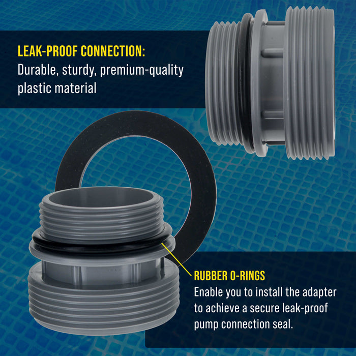 Adaptateur De Tuyau De Piscine 40mm Vers 1.5 Pouces - Kit De 2 Pièces Avec Joints - Compatible Intex, Coleman - 4
