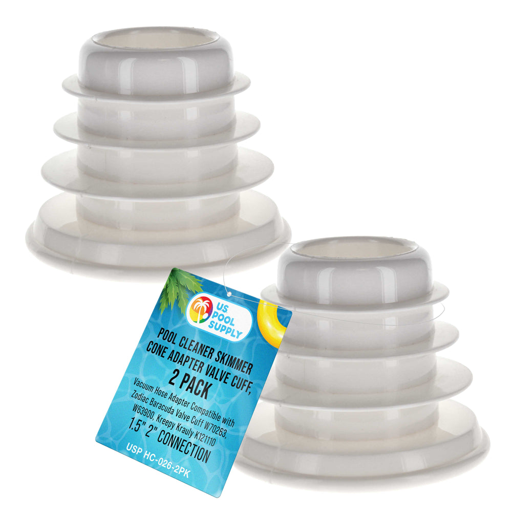 Pool Cleaner Skimmer Cone Adapter Valve Cuff, 2 Pack - Vacuum Hose Adapter Compatible with Zodiac Baracuda Valve Cuff W70263, W63900, Pentair Kreepy Krauly K121110, 1.5" 2" Connection