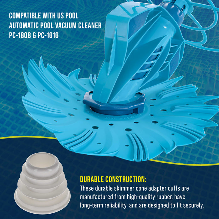 Pool Cleaner Skimmer Cone Adapter Valve Cuff, 2 Pack - Vacuum Hose Adapter Compatible with Zodiac Baracuda Valve Cuff W70263, W63900, Pentair Kreepy Krauly K121110, 1.5" 2" Connection