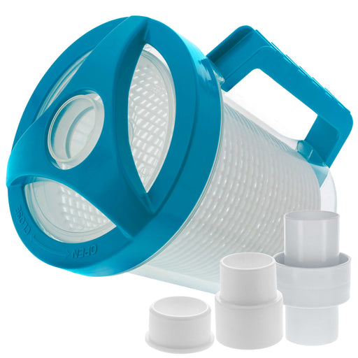 U.S. Pool Supply® Professional In-line Pool Leaf Canister with Plastic Mesh Filter Basket - Fits 1-1/2” Swimming Pool Cleaner Vacuum Hose Sections - Skim Leaves