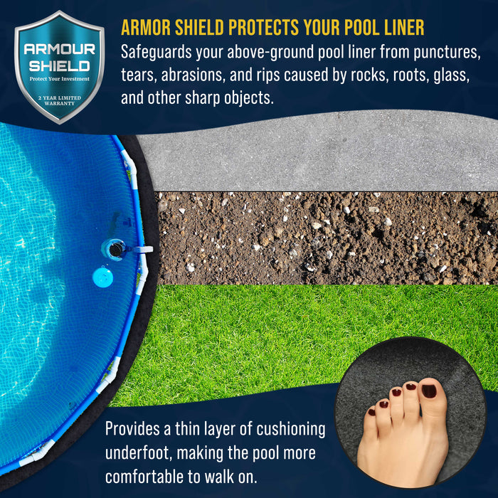 U.S. Pool Supply 27-Foot Round Heavy Duty Pool Liner Pad for Above Ground Swimming Pools - Protects Pool Liner, Prevents Punctures Weed Barrier Fabric