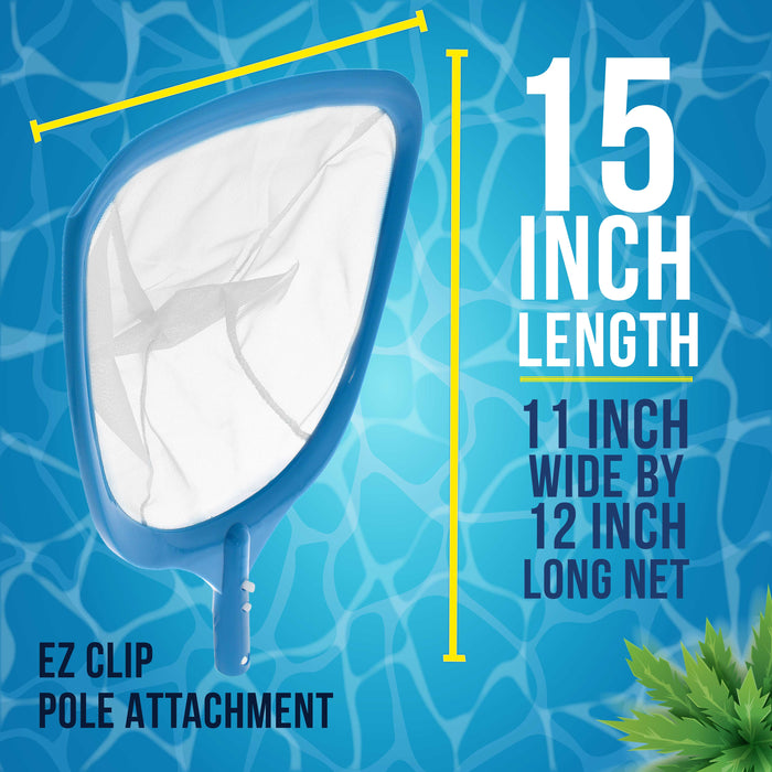 Swimming Pool Leaf Skimmer Net with Ultra Fine Mesh Deep Netting Bag Basket - Cleaning Fine Debris - Clean Pool Liners Spas Ponds Kids Inflatable Pool